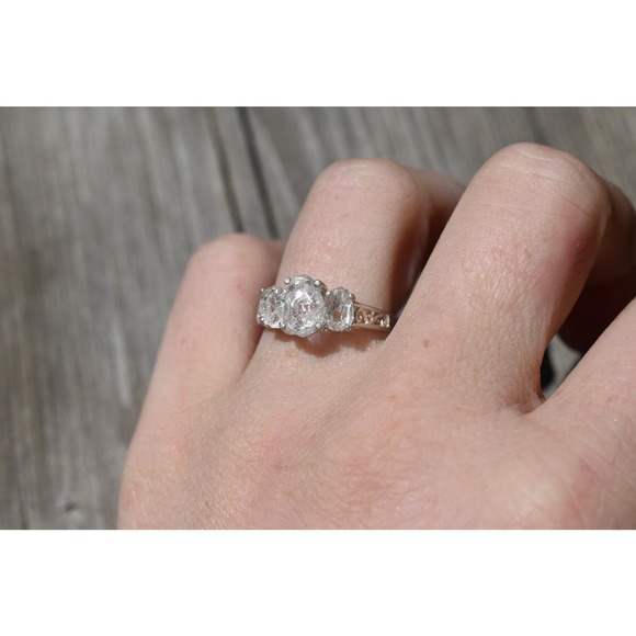 Raw Diamond Engagement Ring Rough Diamond Wedding Band Unique Gemstone - Picture 2 of 5